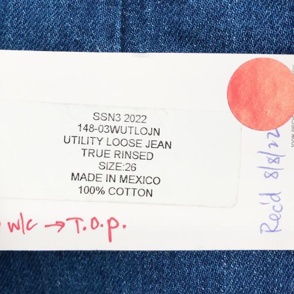 RE/DONE Womens Utility Loose Jeans 2 26 Blue True Rinse Relaxed Straight NWT - Picture 8 of 11